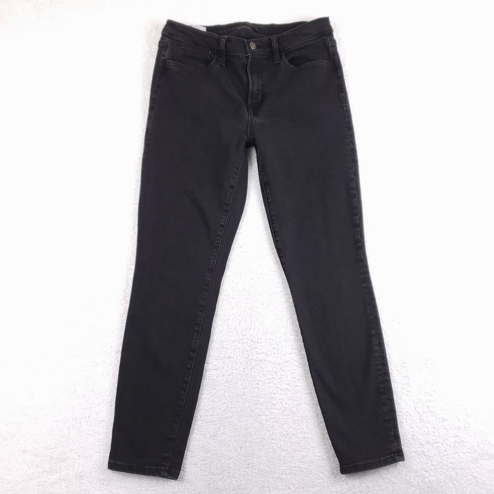 Gap Womens True Skinny Mid Rise Jeans Absolute Black Size 30 10R Stretch